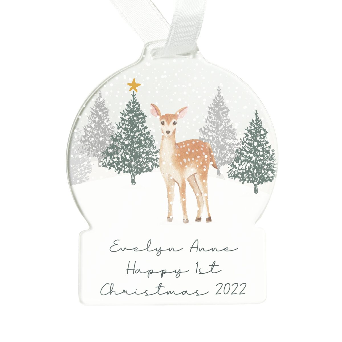 Personalised A Winter’s Night Acrylic Snowglobe Decoration: 7 - Christmas Decorations By Gift Moments