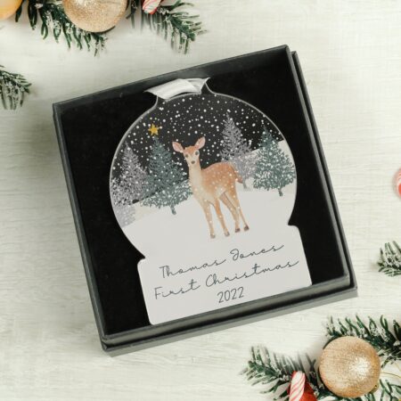 Personalised A Winter’s Night Acrylic Snowglobe Decoration: 1 - Christmas Decorations By Gift Moments