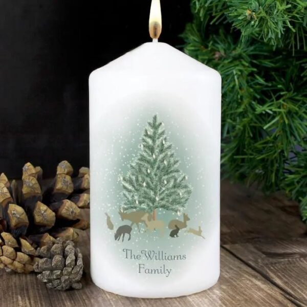 Personalised A Winter’s Night Pillar Candle: 1 - Candles By Gift Moments