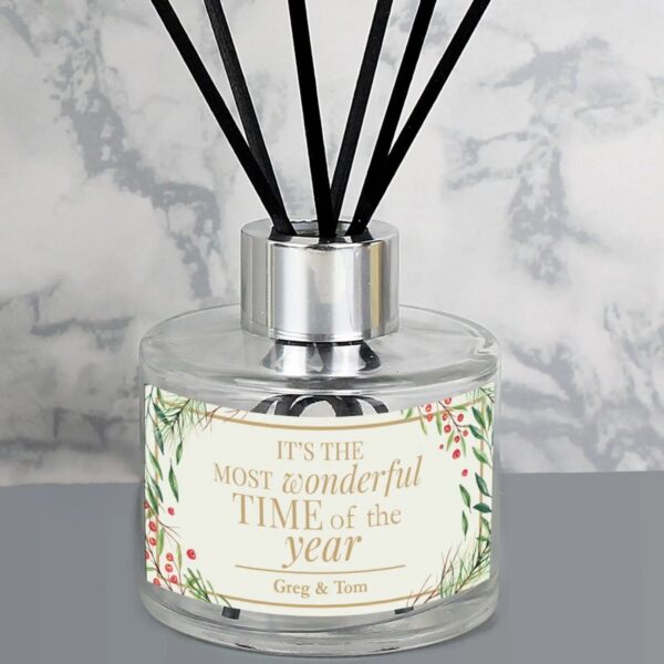 Personalised ’Wonderful Time of The Year’ Christmas Reed Diffuser: 2 - Reed Diffusers By Gift Moments