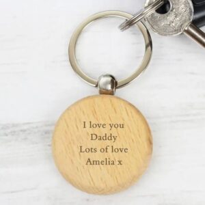 Personalised Wooden Keyring: 4 - Keyrings By Gift Moments
