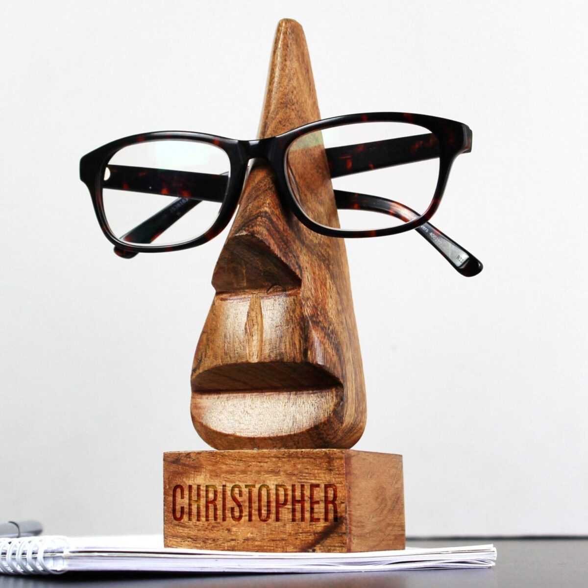 Personalised Wooden Nose-Shaped Glasses Holder: 2 - Keepsakes By Gift Moments