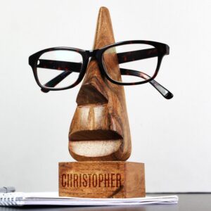 Personalised Wooden Nose-Shaped Glasses Holder: 2 - Keepsakes By Gift Moments