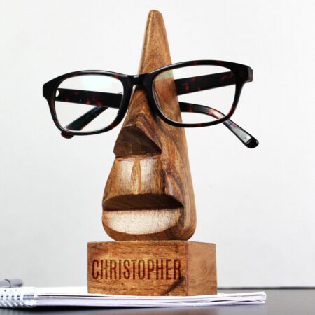 Personalised Wooden Nose-Shaped Glasses Holder: 2 - Keepsakes By Gift Moments
