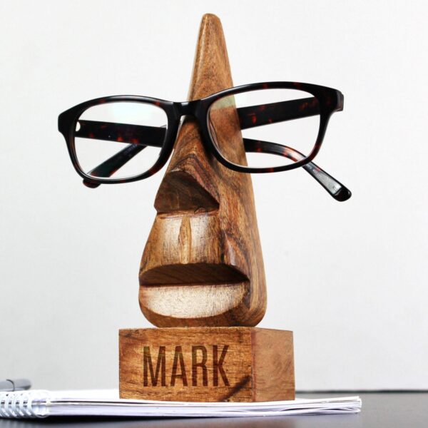 Personalised Wooden Nose-Shaped Glasses Holder: 1 - Keepsakes By Gift Moments