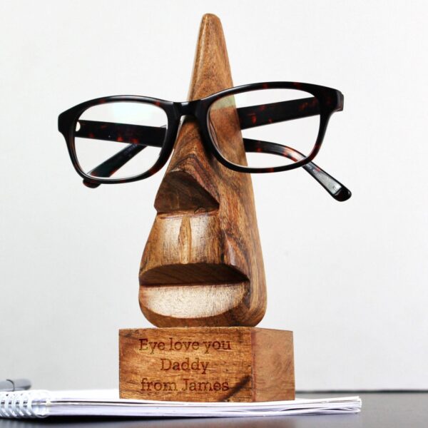 Personalised Wooden Nose-Shaped Glasses Holder: 1 - Keepsakes By Gift Moments