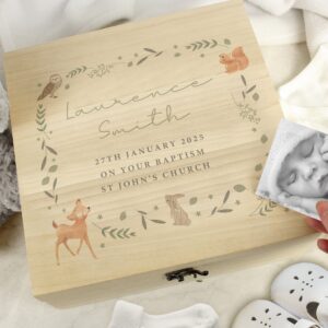 Personalised Woodland Animal Large Wooden Keepsake Box: 2 - Keepsake Boxes By Gift Moments