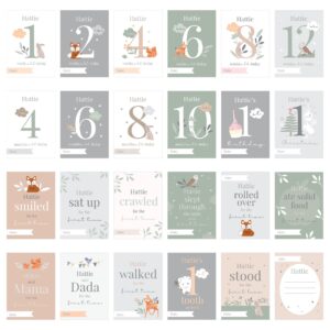 Personalised Woodland Animals Baby Milestone Cards: 6 - Keepsakes By Gift Moments