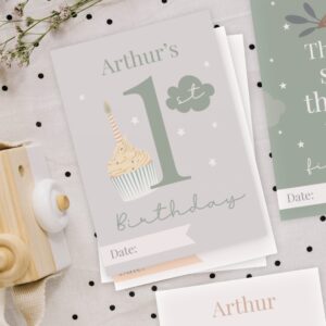 Personalised Woodland Animals Baby Milestone Cards: 1 - Keepsakes By Gift Moments