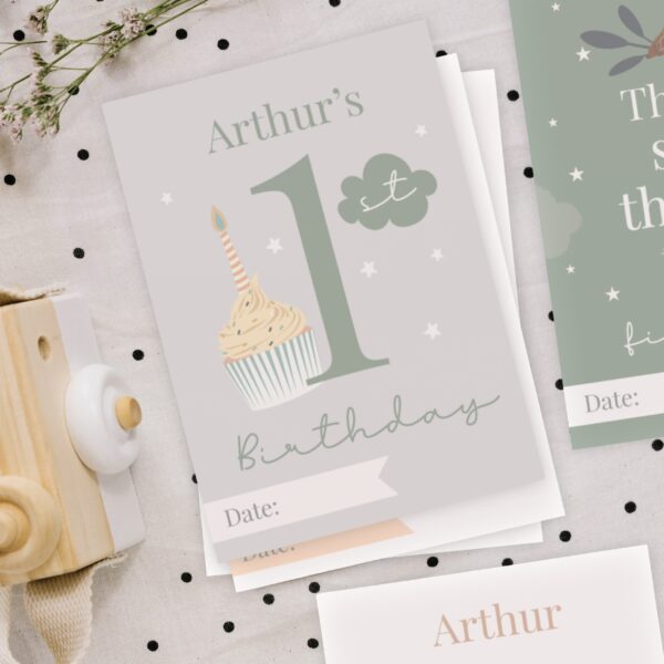 Personalised Woodland Animals Baby Milestone Cards: 1 - Keepsakes By Gift Moments