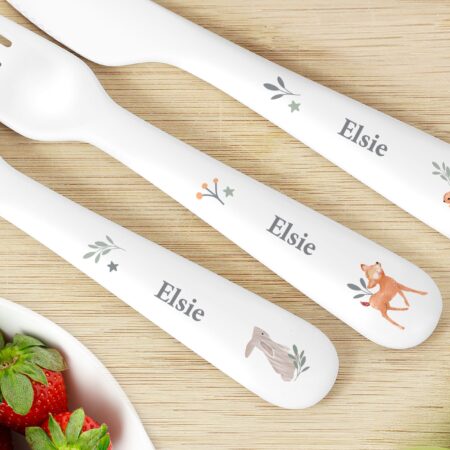 Personalised Woodland Animals Cutlery: 2 - Cutlery Sets By Gift Moments