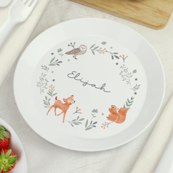 Personalised Woodland Animals Plate: 1 - Plates By Gift Moments