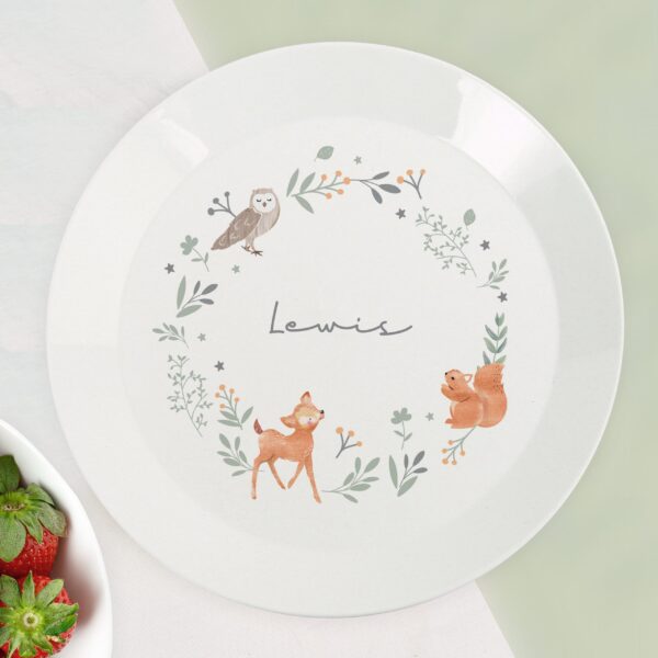 Personalised Woodland Animals Plate: 2 - Plates By Gift Moments