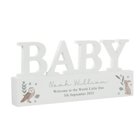 Personalised Woodland Wooden Baby Ornament: 4 - Ornaments By Gift Moments