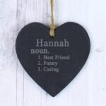 Personalised Word Definition Slate Heart Decoration: 1 - Decorations By Gift Moments