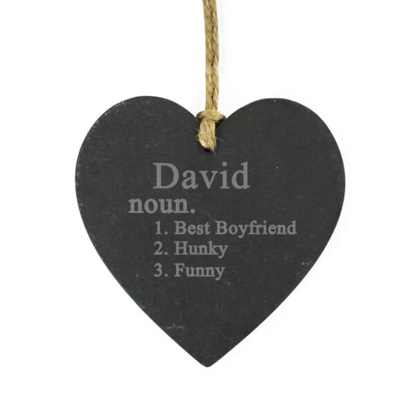 Personalised Word Definition Slate Heart Decoration: 2 - Decorations By Gift Moments