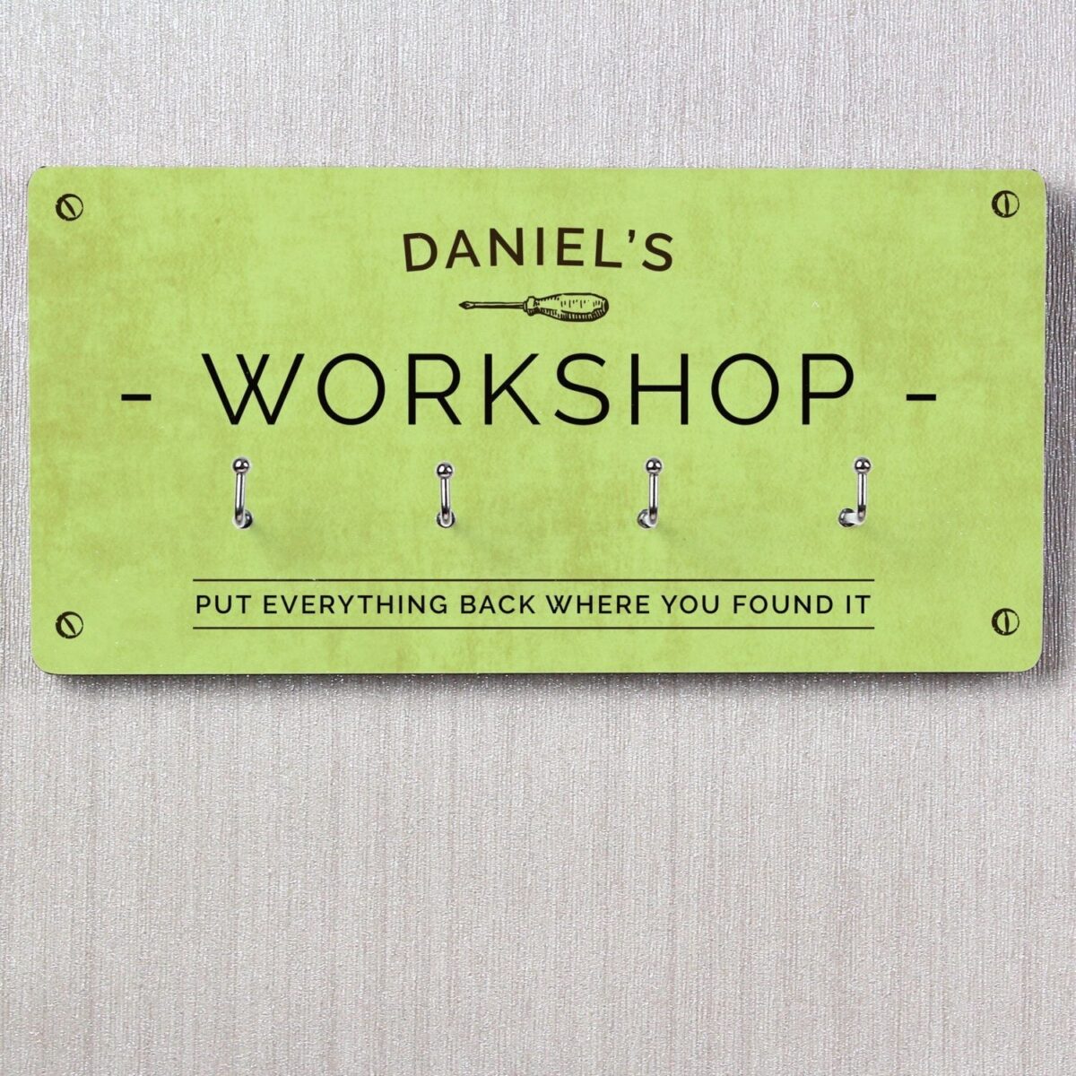 Personalised Workshop Hooks: 4 - Signs & Plaques By Gift Moments