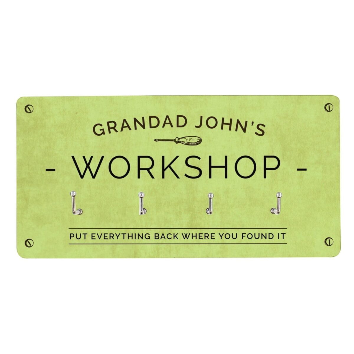 Personalised Workshop Hooks: 6 - Signs & Plaques By Gift Moments