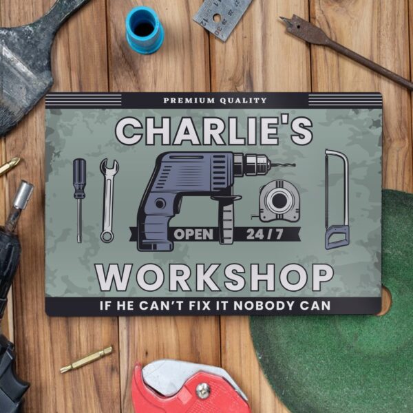 Personalised Workshop Metal Sign: 1 - Signs & Plaques By Gift Moments