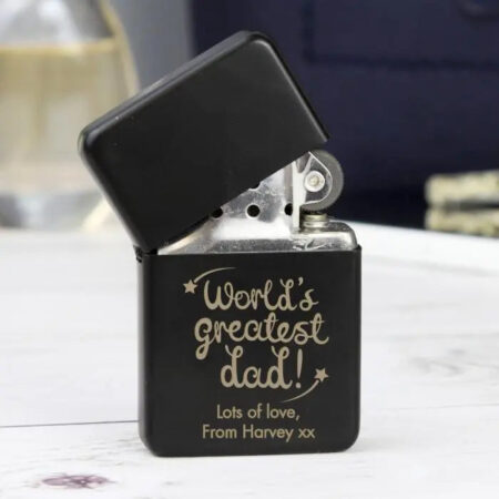Personalised ’World’s Greatest Dad’ Black Lighter: 1 - Smoking Accessories By Gift Moments