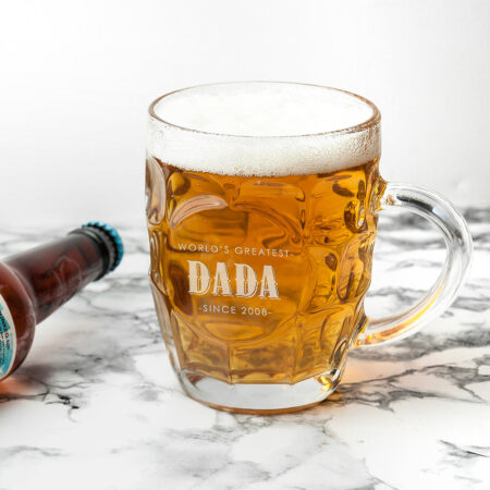 Personalised World’s Greatest Dimpled Beer Glass: 4 - Beer Glasses By Gift Moments
