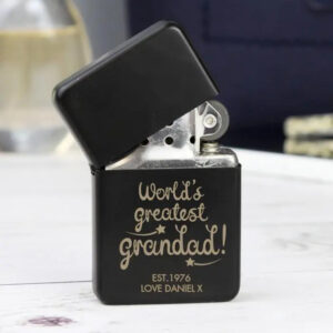 Personalised ’World’s Greatest Grandad’ Black Lighter: 1 - Smoking Accessories By Gift Moments