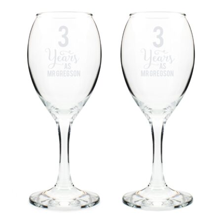 Personalised Years As... Wine Glass Set: 6 - Wine Glasses By Gift Moments