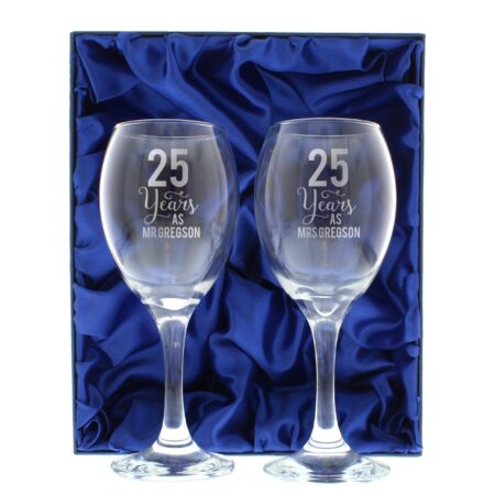 Personalised Years As... Wine Glass Set: 2 - Wine Glasses By Gift Moments