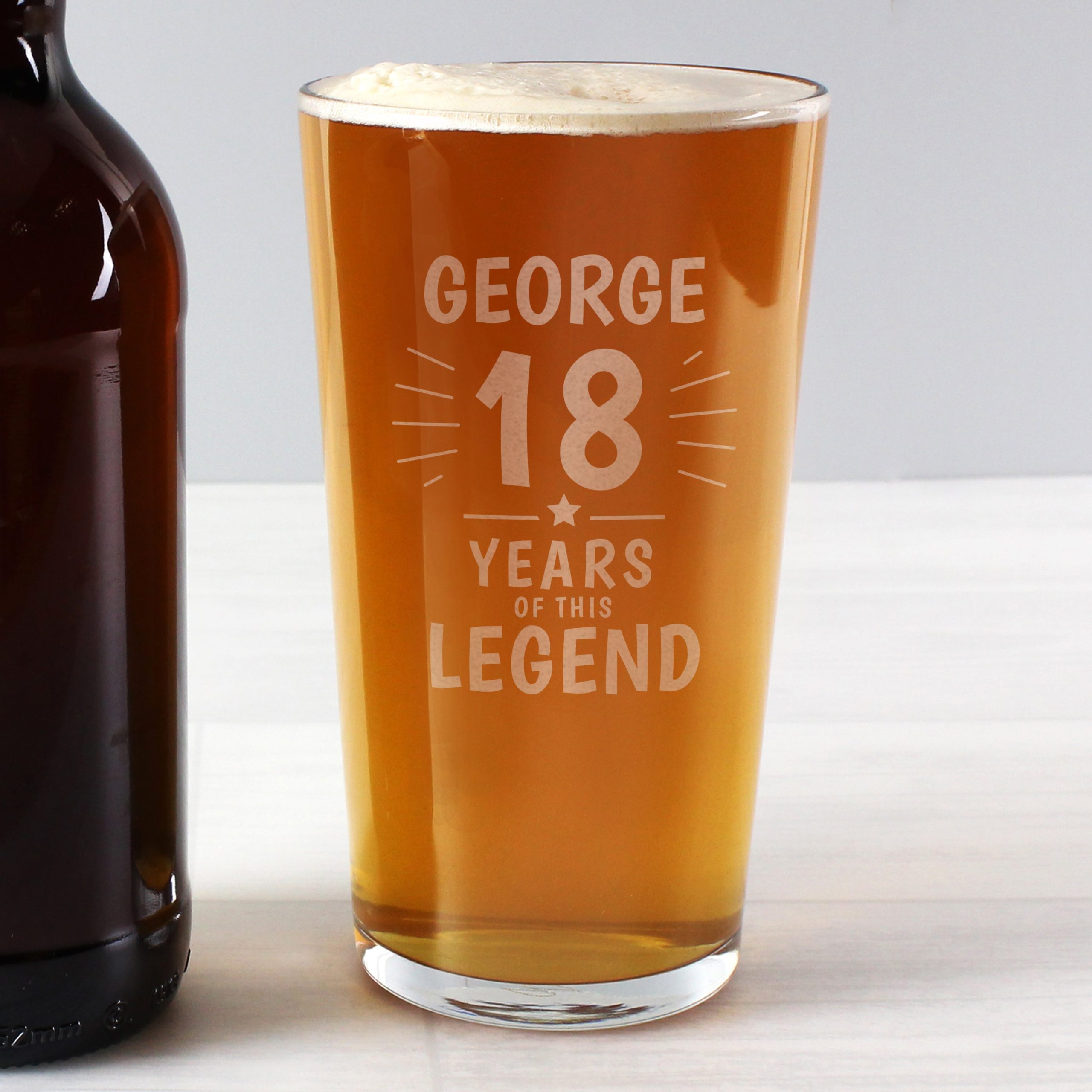 Personalised Years of This Legend Birthday Pint Glass: 1 - Beer Glasses By Gift Moments