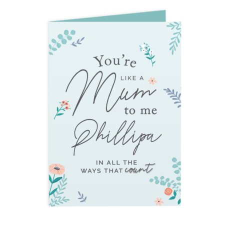 Personalised You’re Like A Mum To Me Card: 2 - Greeting Cards By Gift Moments