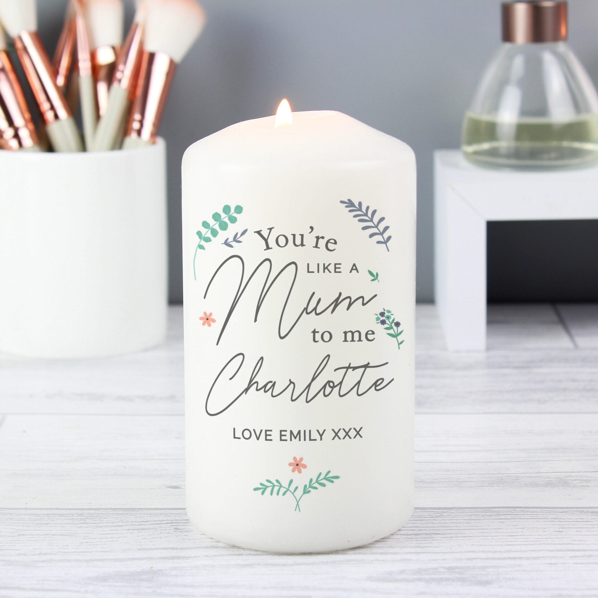 Personalised You’re Like A Mum To Me Pillar Candle: 1 - Candles By Gift Moments