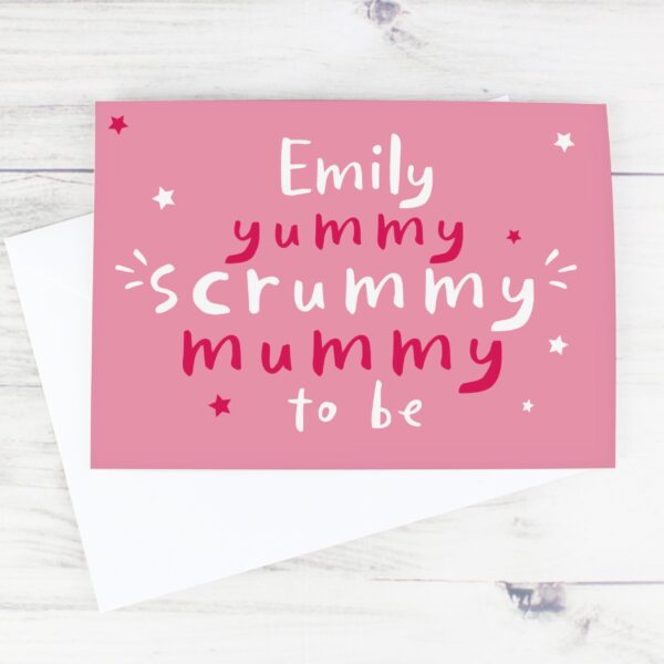 Personalised Yummy Scrummy Mummy To Be Card: 1 - Greeting Cards By Gift Moments