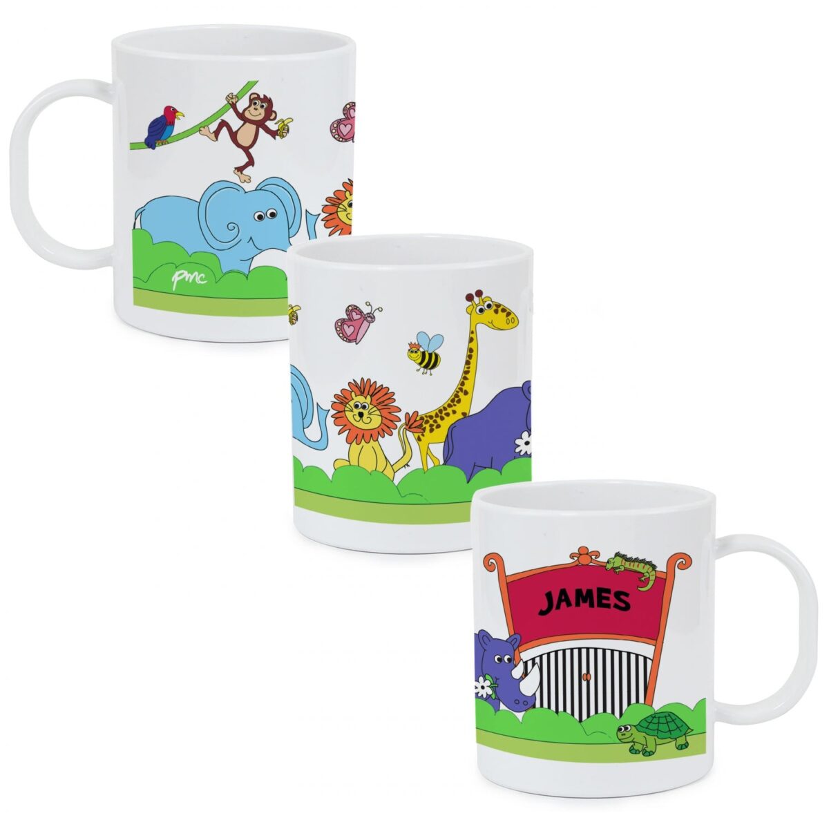 Personalised Zoo Plastic Mug: 3 - Plastic Mugs By Gift Moments