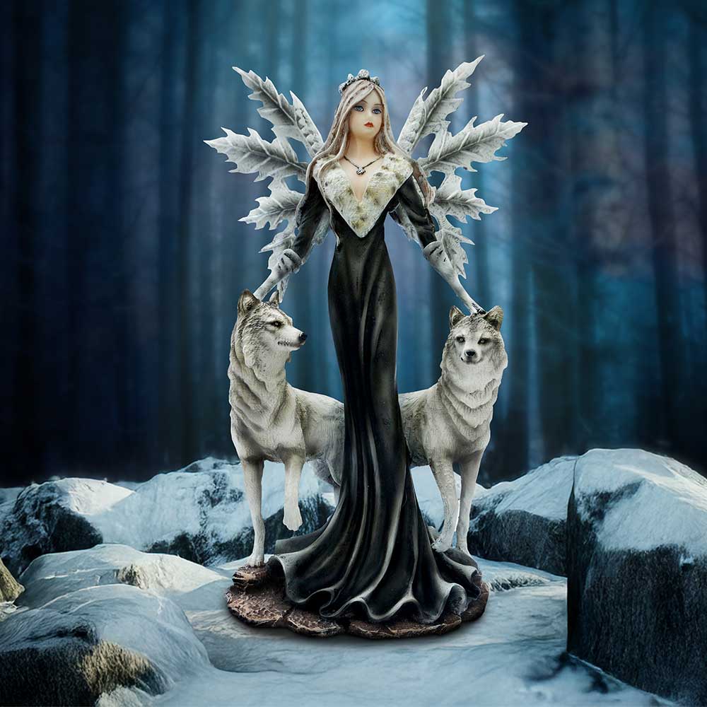 Protector of the Pack Mystical Wolf Guardian Figurine: 1 - Figurines Medium (15-29cm) By NN Designs