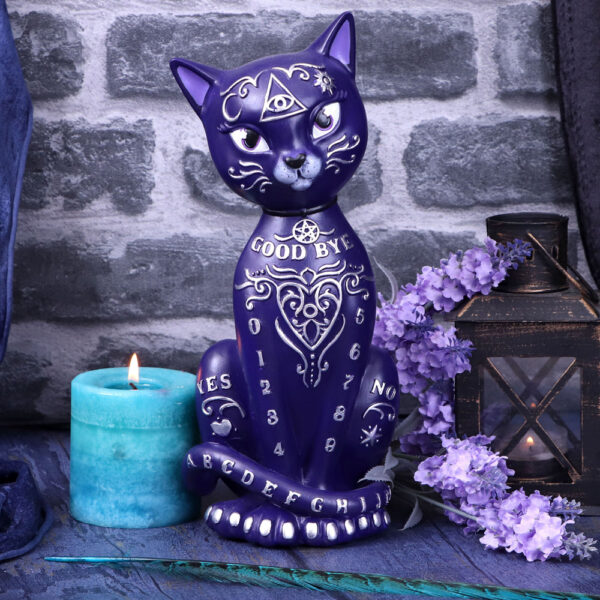 Purple Mystic Kitty 26cm Ouija Cat Figurine: 1 - Figures & Collectables By NN Designs