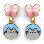 Pusheen Gold Plated Bow Drop Earrings: 1 - Jewellery By Pusheen