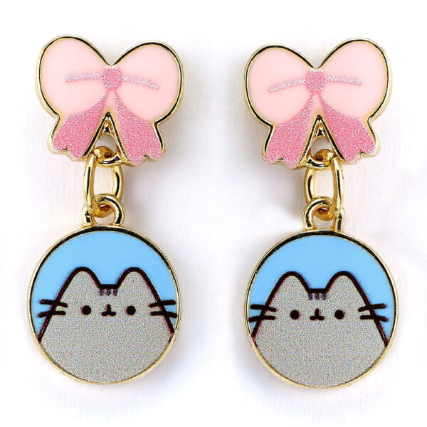 Pusheen Gold Plated Bow Drop Earrings: 1 - Jewellery By Pusheen