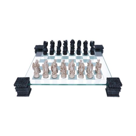Raised Fantasy Dragon Chess Set With Corner Towers 43cm: 2 - Chess Sets By Gift Moments