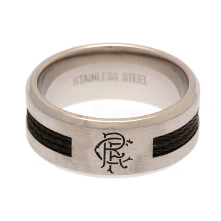 Rangers FC Black Inlay Ring Medium: 1 - Jewellery By Rangers