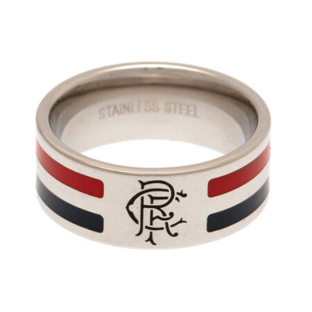 Rangers FC Colour Stripe Ring Medium: 1 - Jewellery By Rangers