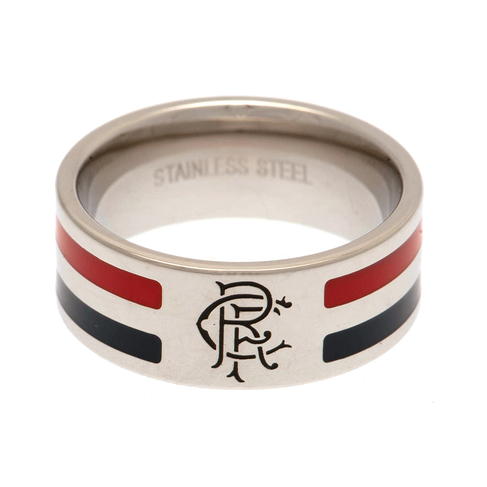 Rangers FC Colour Stripe Ring Medium: 1 - Jewellery By Rangers