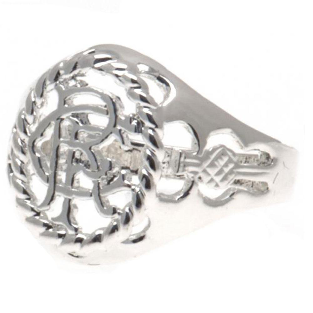 Rangers FC Silver Plated Crest Ring Medium: 1 - Jewellery By Rangers
