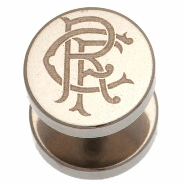 Rangers FC Stainless Steel Scroll Crest Stud Earring: 2 - Jewellery By Rangers