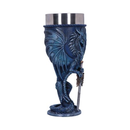 Ruth Thompson Sea Blade Blue Water Dragon Goblet Glass: 4 - Goblets & Chalices By Gift Moments