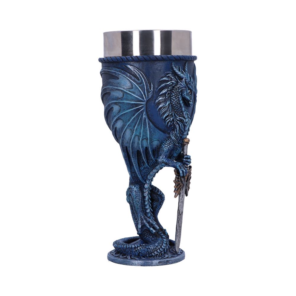 Ruth Thompson Sea Blade Blue Water Dragon Goblet Glass: 4 - Goblets & Chalices By Gift Moments