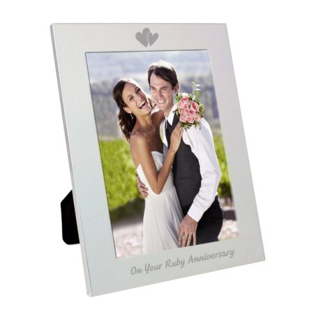 Silver 5x7 ruby anniversary photo frame