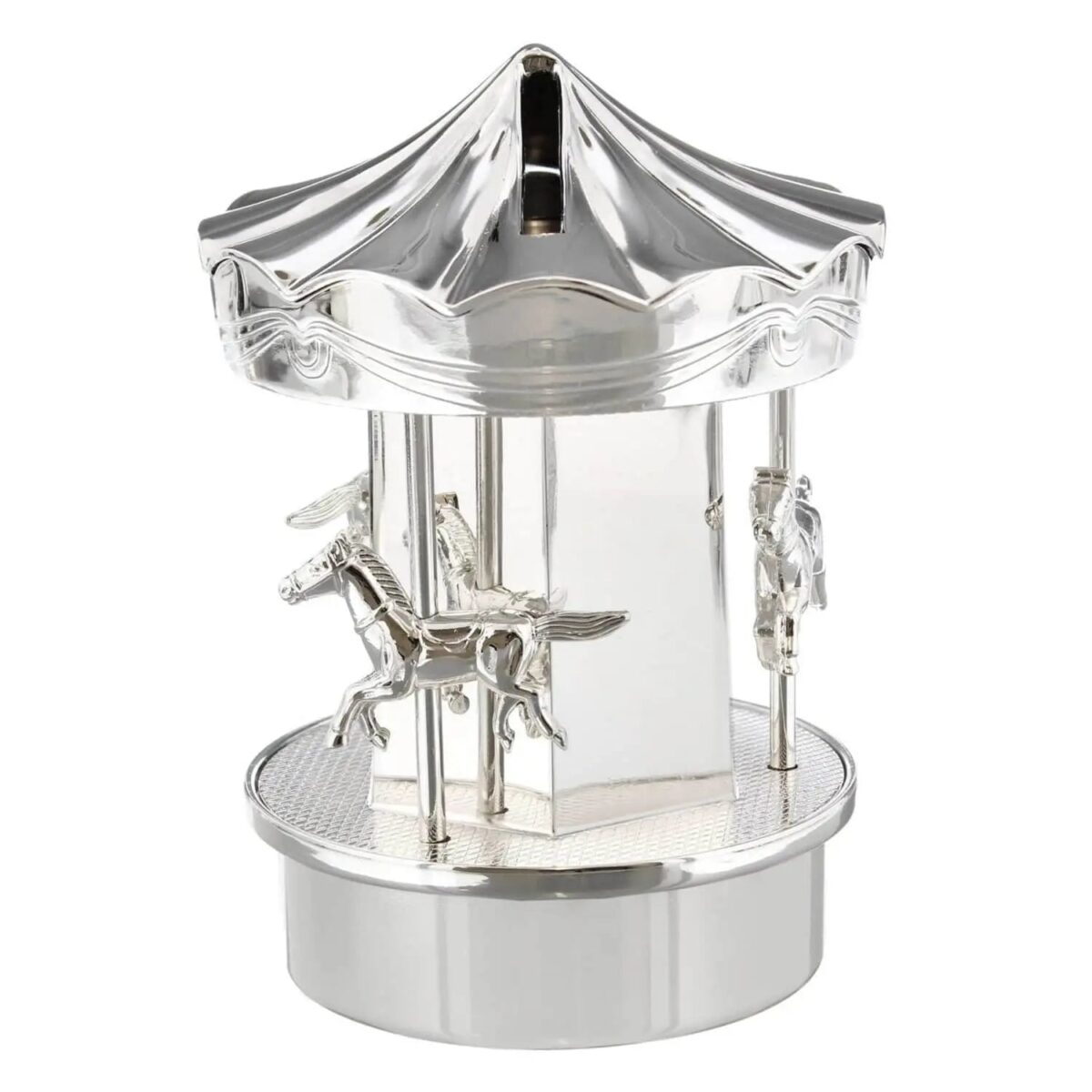 Silver plated carousel money box