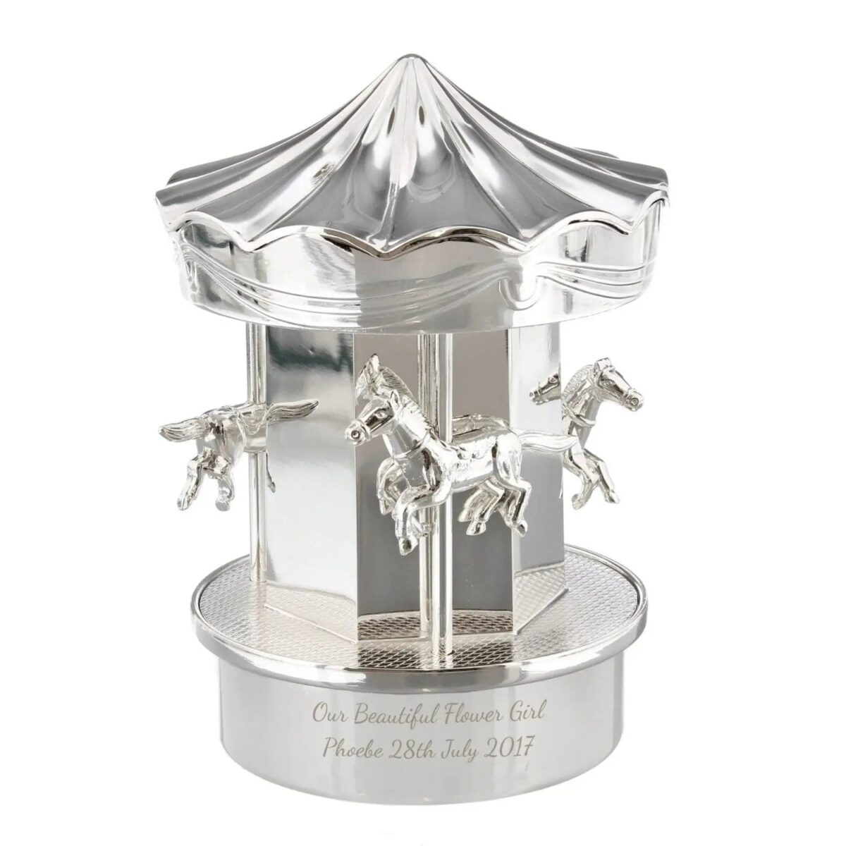 Silver plated carousel money box