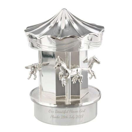 Silver plated carousel money box