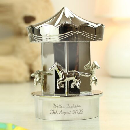 Silver plated carousel money box